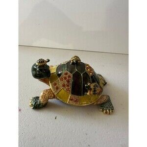 Kingspoint Longevity Tortoise & Babies Collector's Magnetic Hinged Trinket Box